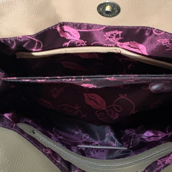 Betsey Johnson White and Tan Quilted Heart Shoulder Bag - Picture 6 of 7